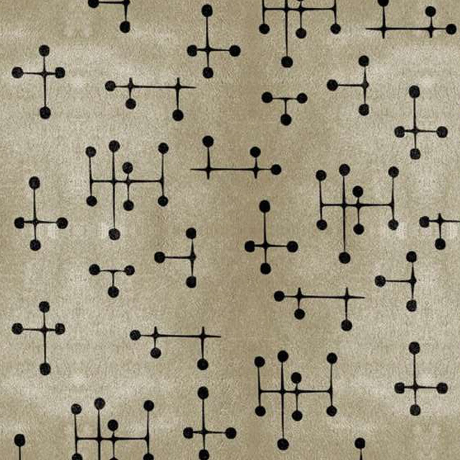 Hand-Tufted Mid-Century Modern Beige Wool Rug with Black Dot Pattern – Luxury Designer Carpet by Room Rituals | Living Room & Study Rug