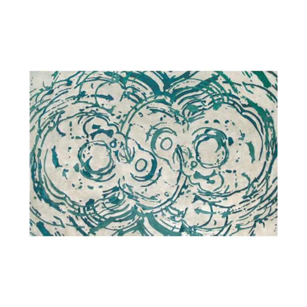 Hand-Tufted Abstract Teal Brushstroke Wool Rug – Artistic Modern Designer Carpet by Room Rituals | Living Room & Studio Rug