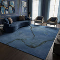Hand-Tufted Azure Blue Stone Texture Wool Rug – Luxury Modern Minimal Designer Carpet by Room Rituals | Living Room & Bedroom Rug