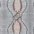 Hand-Tufted Black & Ivory Wave Pattern Wool Rug with Gold Ornamental Motif – Luxury Artistic Statement Carpet by Room Rituals | Living Room & Lounge Rug