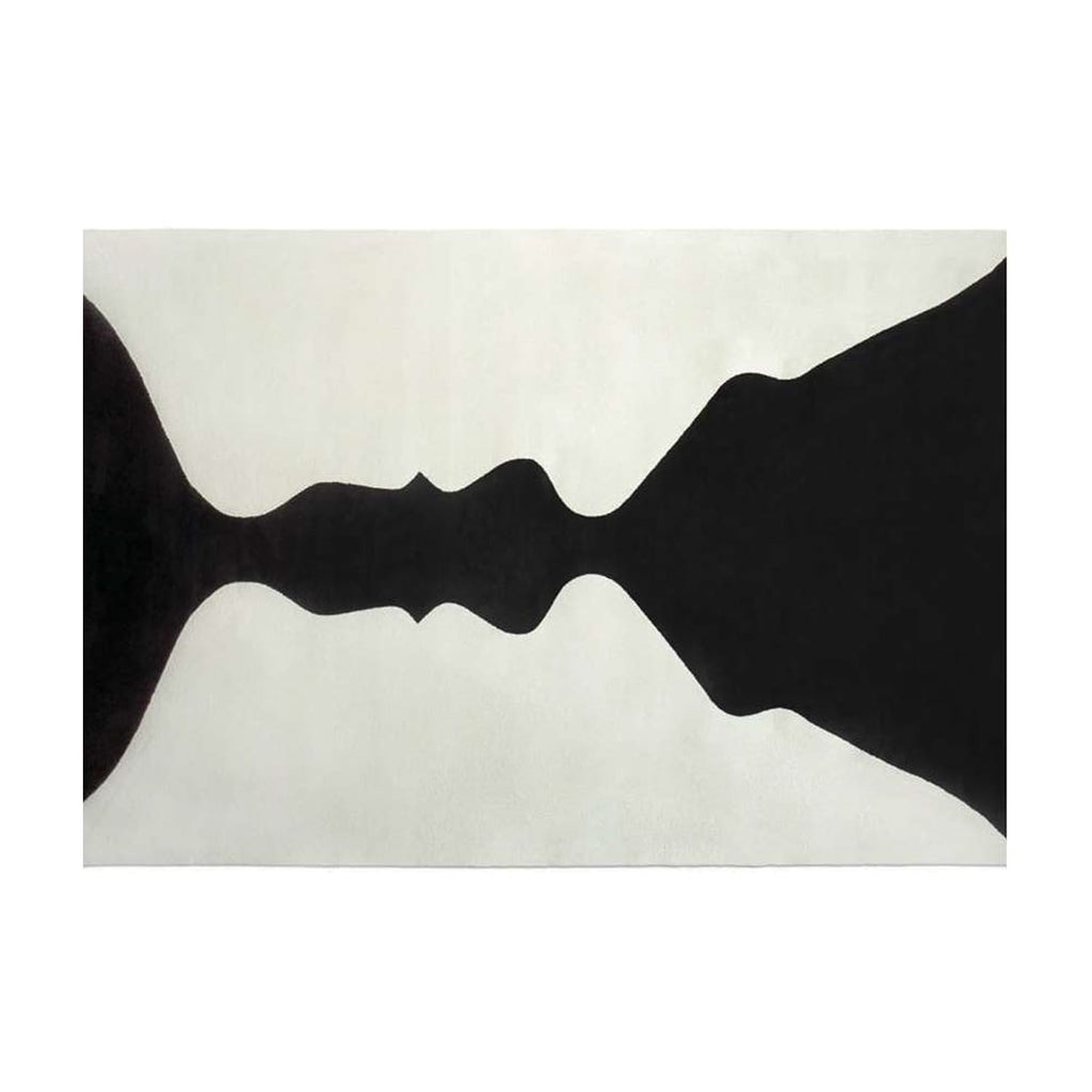 Hand-Tufted Black & Ivory Silhouette Wool Rug – Modern Art Statement Carpet by Room Rituals | Living Room, Wall Hanging & Studio Rug