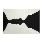 Hand-Tufted Black & Ivory Silhouette Wool Rug – Modern Art Statement Carpet by Room Rituals | Living Room, Wall Hanging & Studio Rug
