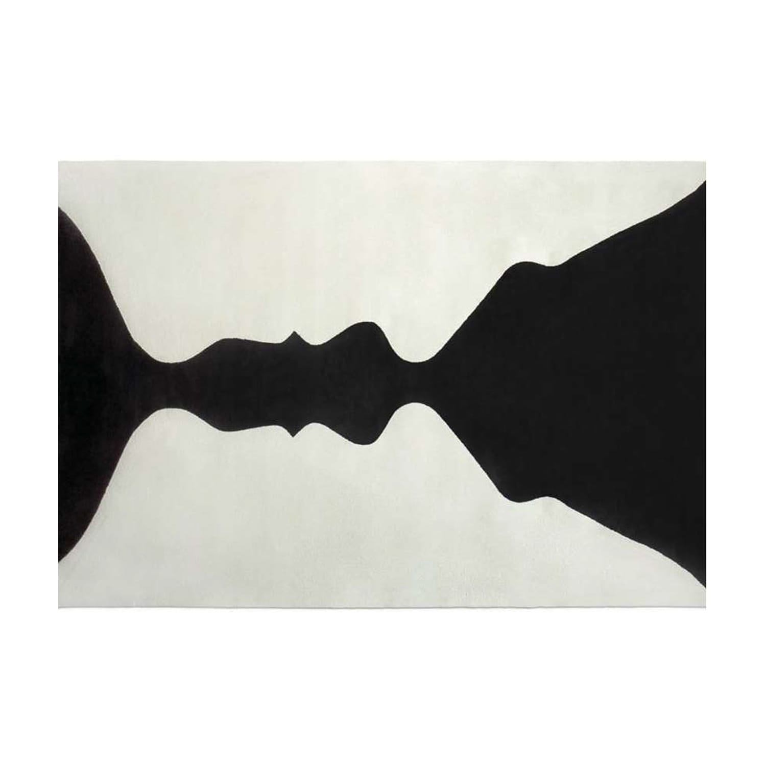 Hand-Tufted Black & Ivory Silhouette Wool Rug – Modern Art Statement Carpet by Room Rituals | Living Room, Wall Hanging & Studio Rug