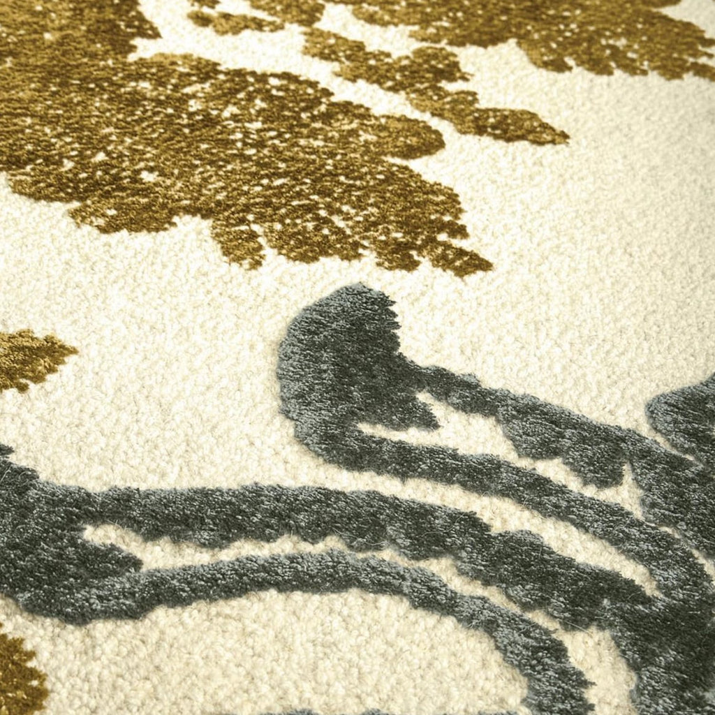 Hand-Tufted Antique Gold & Charcoal Dragon Wool Rug – Luxury Artistic Heritage Carpet by Room Rituals | Living Room & Lounge Rug