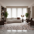 Hand-Tufted Soft Blush Pink Terrazzo Wool Rug – Modern Luxury Area Carpet | Room Rituals