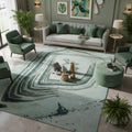 Emerald Green Malachite Pattern Wool Rug – Luxury Hand-Tufted Art Carpet | Room Rituals