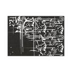 Black & White Abstract Calligraphy Art Rug – Luxury Hand-Tufted Wool Carpet | Modern Minimalist Statement Rug | Room Rituals