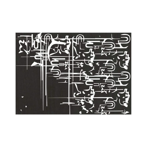 Black & White Abstract Calligraphy Art Rug – Luxury Hand-Tufted Wool Carpet | Modern Minimalist Statement Rug | Room Rituals