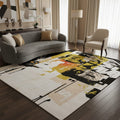 Urban Street Art Rug in Yellow, Black & Orange – Hand-Tufted Wool Contemporary Graphic Carpet | Room Rituals