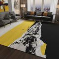 Torn Wall Graffiti Rug in Yellow, Black & White – Hand-Tufted Wool Modern Urban Carpet | Room Rituals