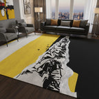 Torn Wall Graffiti Rug in Yellow, Black & White – Hand-Tufted Wool Modern Urban Carpet | Room Rituals