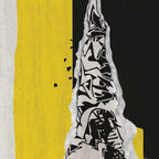 Torn Wall Graffiti Rug in Yellow, Black & White – Hand-Tufted Wool Modern Urban Carpet | Room Rituals